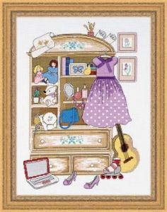 RIOLIS Набор для вышивания 1373 *Шкафчик для девочки* ― Сокровища для рукоделия
