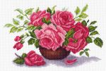 Канва с нанесенным рисунком *Букет роз*, Матренин Посад