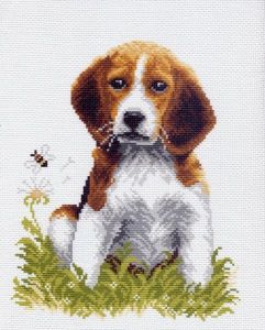 Канва с нанесенным рисунком *Рыжий щенок*, Матренин Посад ― Сокровища для рукоделия