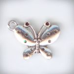 Подвески металлические *Веселая бабочка* (цвет - античное серебро), 1 шт