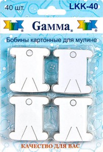 Бобинки для намотки мулине Gamma LKK-40 картон (белые) ― Сокровища для рукоделия