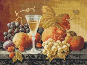 PANNA Набор для вышивания Н-1234 *Натюрморт с вином и фруктами* ― Сокровища для рукоделия