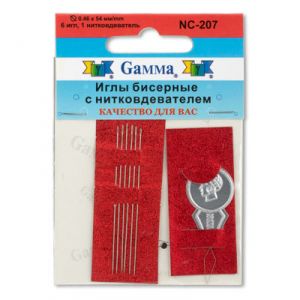 Иглы бисерные Gamma NC-207 6 шт d=0.46 мм ― Сокровища для рукоделия