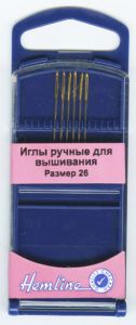 Иглы для вышивания с закругленным кончиком Hemline 283G.26 №26 6 шт ― Сокровища для рукоделия